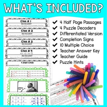 Martin Luther King Jr. PUZZLE STATIONS : Civil Rights, Black History or MLK Day - Image 3