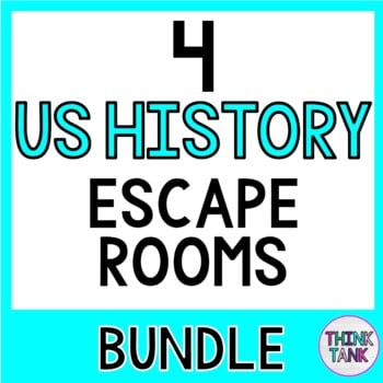 4 U.S. History ESCAPE ROOMS BUNDLE - Constitution, Revolutionary War