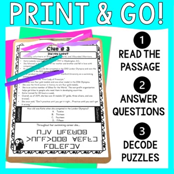 Growth Mindset #4 ESCAPE ROOM - Sports and Athletes - Reading Comprehension - Image 3