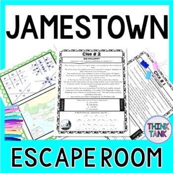 Jamestown ESCAPE ROOM Activity! Reading Comprehension Passages