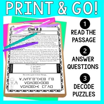 Black History PUZZLE STATIONS: Black History Month, MLK, Tubman, Bridges & more - Image 2
