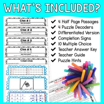 Black History PUZZLE STATIONS: Black History Month, MLK, Tubman, Bridges & more - Image 3