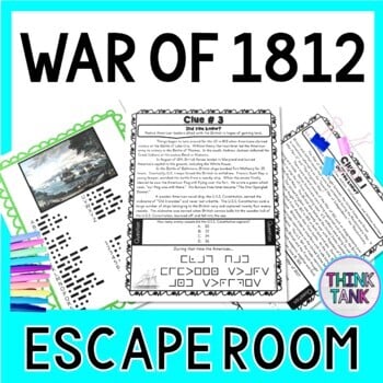 War of 1812 ESCAPE ROOM:  James Madison, Impressment - Print & Go!