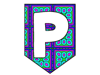 Letter Pennants - Doodle - Coloring - Displays - Image 3