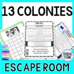 13 Colonies ESCAPE ROOM: Reading Comprehension - Print & Go!