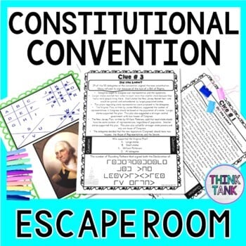 Constitutional Convention ESCAPE ROOM - Reading Comprehension - US Constitution
