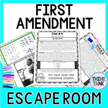 First Amendment ESCAPE ROOM: 1st Amendment - Bill of Rights - U.S. Constitution