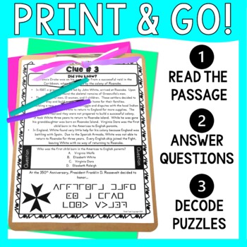 Lost Colony of Roanoke ESCAPE ROOM - Reading Comprehension - Image 3