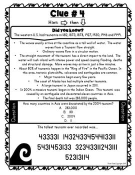 Tsunamis PUZZLE STATIONS Reading Comprehension - Earth Science - Image 4