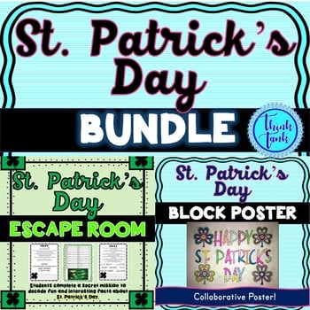 St. Patrick's Day Escape Room and Collaborative Poster BUNDLE!