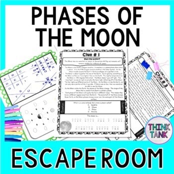 Phases of the Moon ESCAPE ROOM - Reading Comprehension - Earth Science