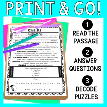 Asia ESCAPE ROOM! Continents - World Geography - NO PREP, PRINT & GO! - Image 2
