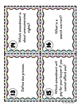 Bill of Rights Scavenger Hunt - Task Cards - Constitution Reading Comprehension - Image 2