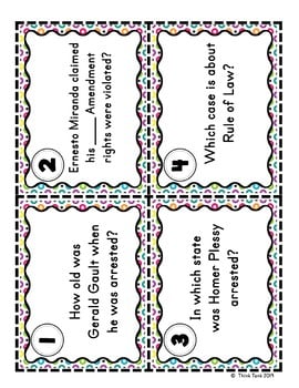 Supreme Court Cases Scavenger Hunt - Brown V Board, Miranda, Gideon, Plessy - Image 3