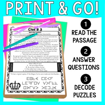 Magna Carta ESCAPE ROOM - Reading Comprehension - Image 2