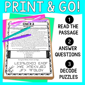 Famous Artists ESCAPE ROOM: da Vinci, Matisse, Kandinsky, van Gogh - Print & Go! - Image 2