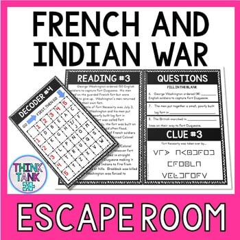 French and Indian War Escape Room Activity