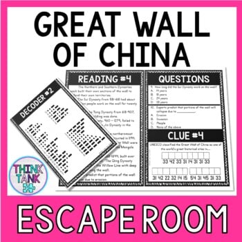 Great Wall of China Escape Room Activity