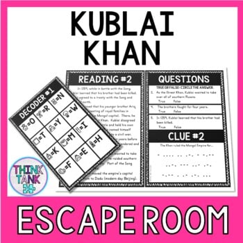 Kublai Khan Escape Room Activity