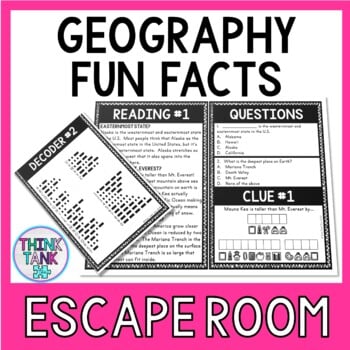Geography Fun Facts Escape Room Activity