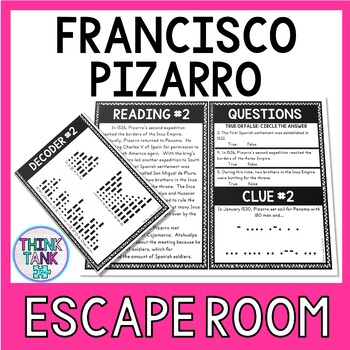 Francisco Pizarro Escape Room Activity