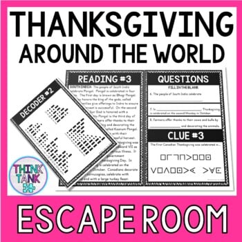 Thanksgiving Around the World Escape Room Activity