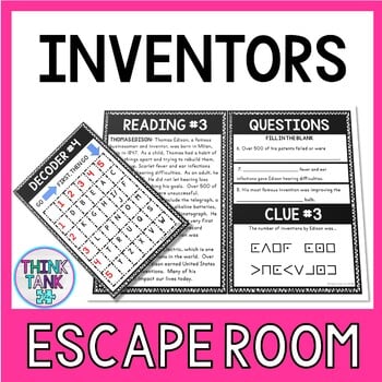 Inventors and Inventions Escape Room Activity