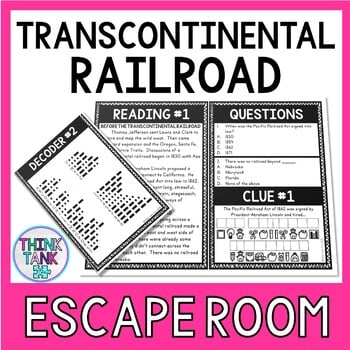 Transcontinental Railroad Escape Room Activity