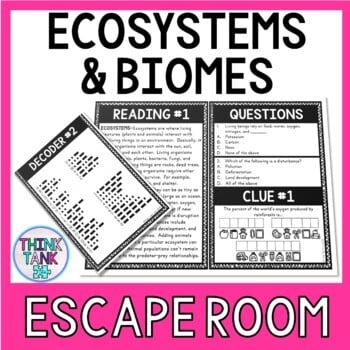 Ecosystems and Biomes Escape Room Activity