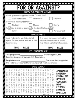 U.S. Constitution Reading Passages, Questions and Text Marking + Word Search - Image 3