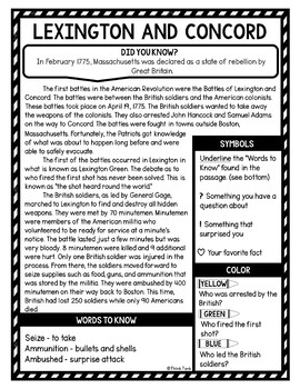 Revolutionary War Battles Reading Passages, Questions and Text Marking - Image 4