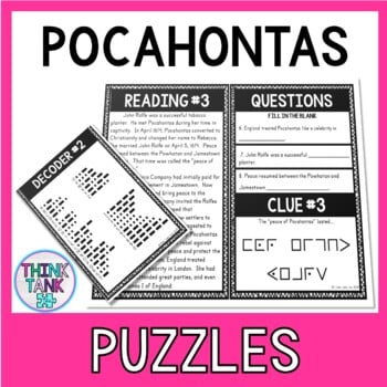 Pocahontas Escape Room Activity - Jamestown