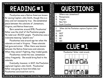 Pocahontas Escape Room Activity - Jamestown - Image 2