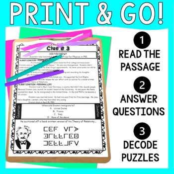 Albert Einstein ESCAPE ROOM - Reading Comprehension - Physics - Image 2