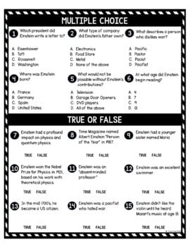 Albert Einstein DIGITAL Reading Passage and Questions - Self Grading - Image 3