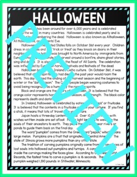 Halloween DIGITAL Reading Passage & Questions - Self Grading - Image 2