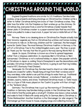 Christmas Around the World DIGITAL Reading Passage & Questions - Self Grading - Image 2