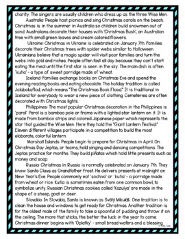 Christmas Around the World DIGITAL Reading Passage & Questions - Self Grading - Image 4