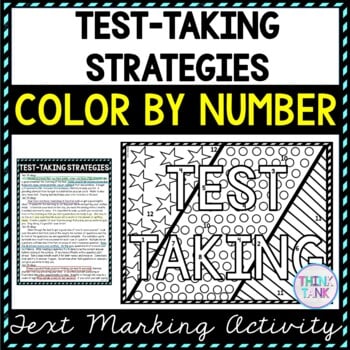 Test-Taking Strategies Color by Number, Reading Passage and Text Marking