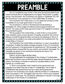 Preamble DIGITAL Reading Passage and Questions - Self Grading - US Constitution - Image 2