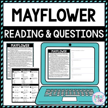 Mayflower DIGITAL Reading Passage and Questions - Self Grading