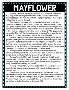 Mayflower DIGITAL Reading Passage and Questions - Self Grading - Image 2