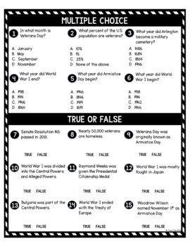 Veterans Day DIGITAL Reading Passage and Questions - Self Grading - Image 3