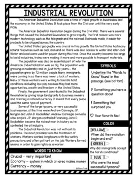 Industrial Revolution Reading Passages, Questions and Text Marking + Word Search - Image 2