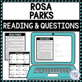 Rosa Parks DIGITAL Reading Passage and Questions - Self Grading