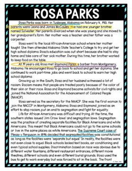 Rosa Parks Color by Number, Reading Passage and Text Marking - Image 4