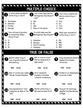 Martin Luther King Jr. DIGITAL Reading Passage and Questions - Self Grading - Image 3