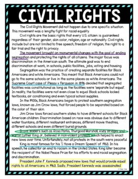 Civil Rights Color by Number, Reading Passage and Text Marking - Image 4
