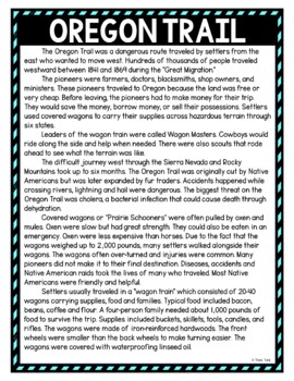 Oregon Trail DIGITAL Reading Passage and Questions - Self Grading - Image 2
