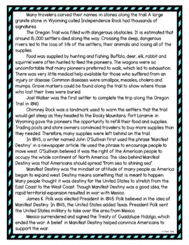 Oregon Trail DIGITAL Reading Passage and Questions - Self Grading - Image 4